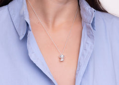 Ava, fine silver necklace pendant